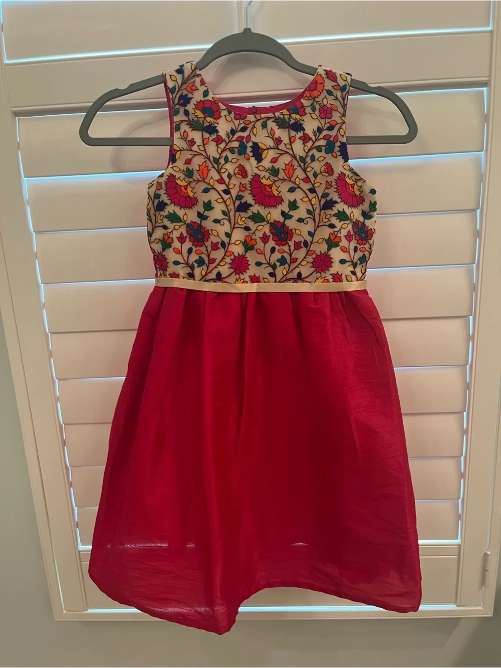 A.T.U.N. Girls' Sleeveless Floral Embroidered Bodice Pink Party Dress